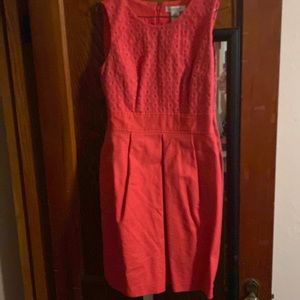 Coral pleated summer dress with pockets!!!